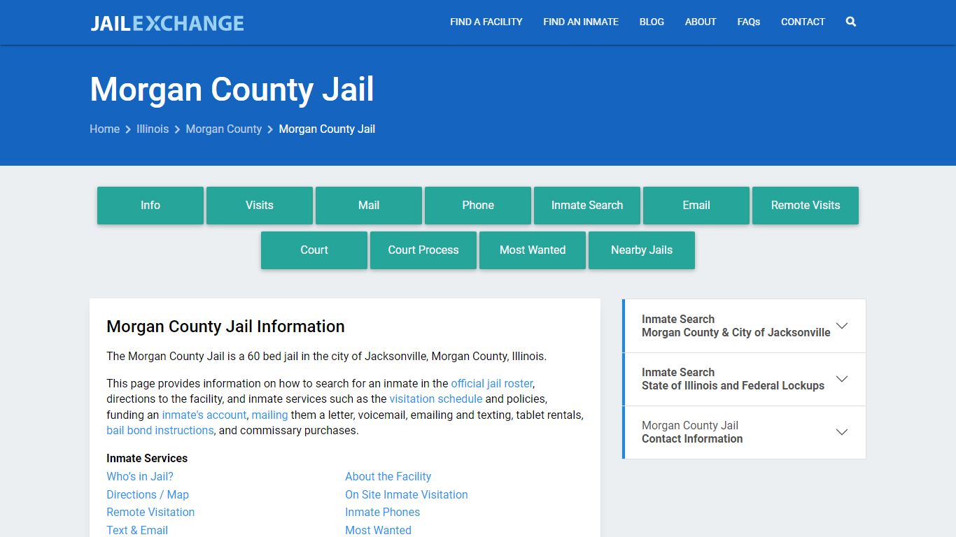 Morgan County Jail, IL Inmate Search, Information